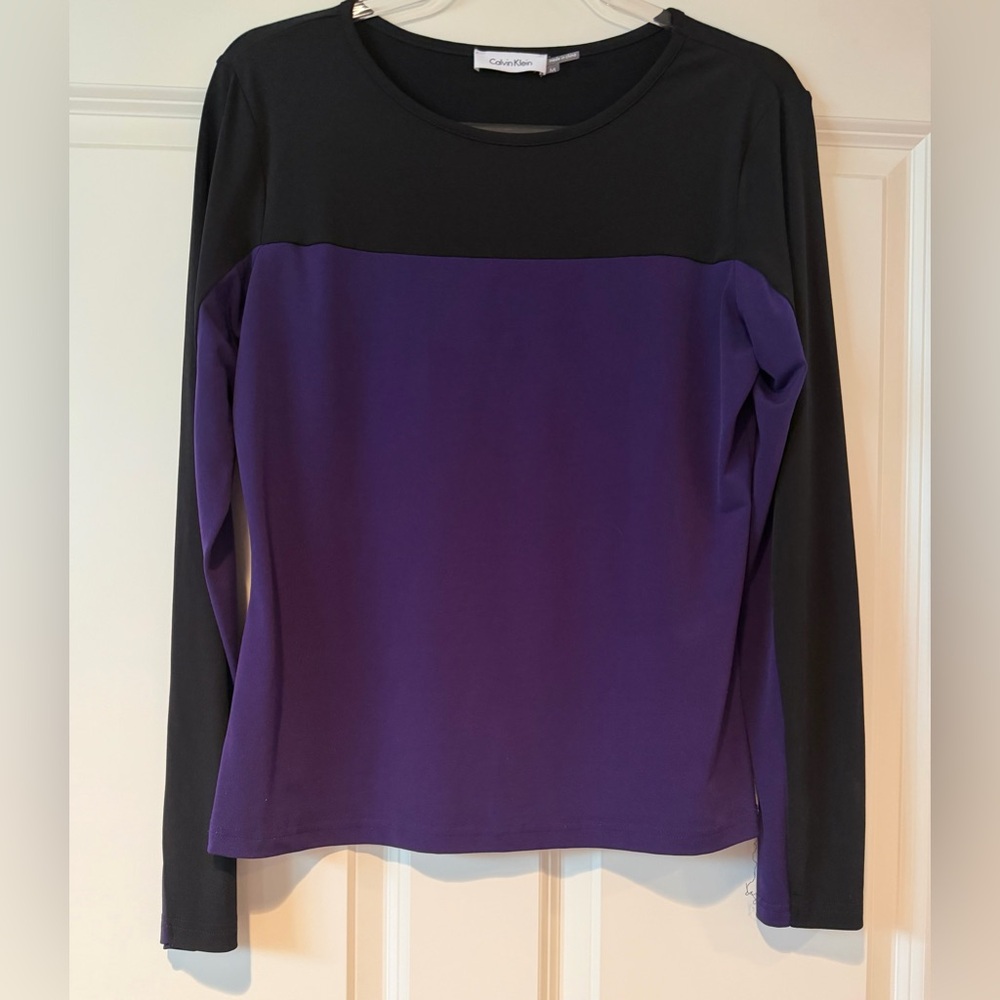 Calvin Klein Classic Black and Purple Blouse